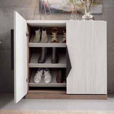 Mueble recibidor zapatero de diseño elegante y moderno para entraditas o recibidores